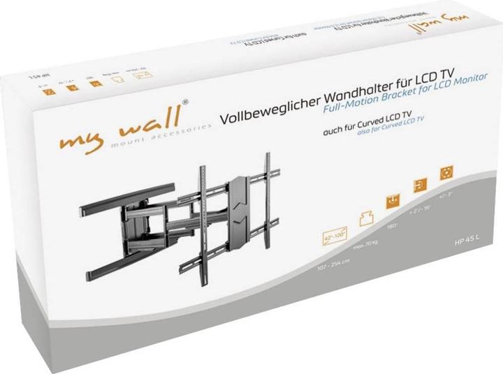 Actual product image myWall TV Wall Mount 106.7 cm (42) 254.0 (100) Tilt, Extend, Swivel (Wall, 100", 70 kg)