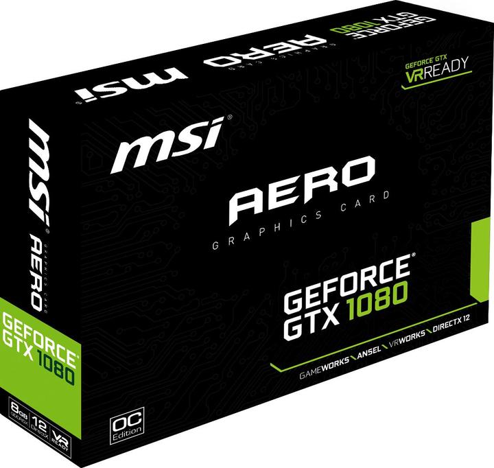 Produktbild MSI GeForce GTX 1080 AERO 8G OC (8 GB)