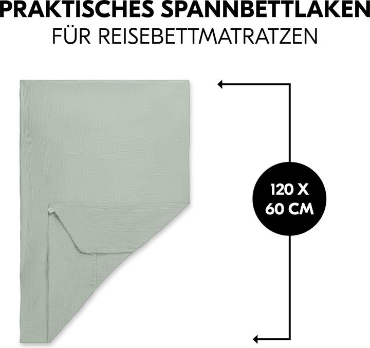 Immagine prodotto Hauck Coprimaterasso per letto da viaggio Salvia (120 x 60 cm)