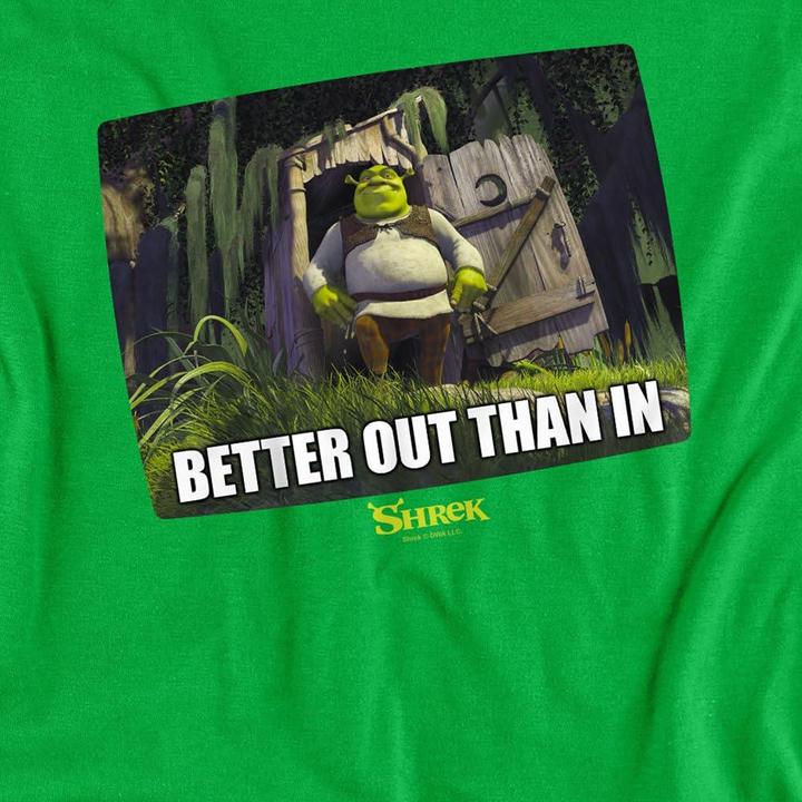 Immagine prodotto Shrek Better Out Than In Maglietta Meme Uomo (3XL)