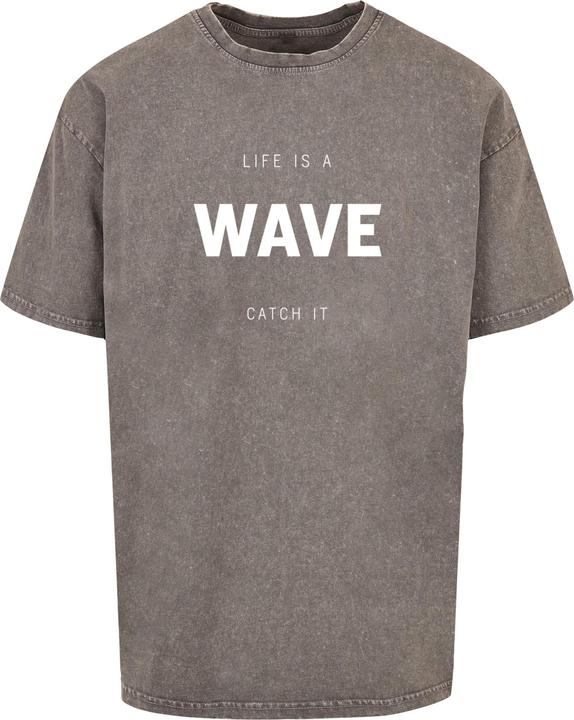 Actual product image Merchcode Summer - Life is a wave Acid Washed Oversize Tee - 112611 (XS)
