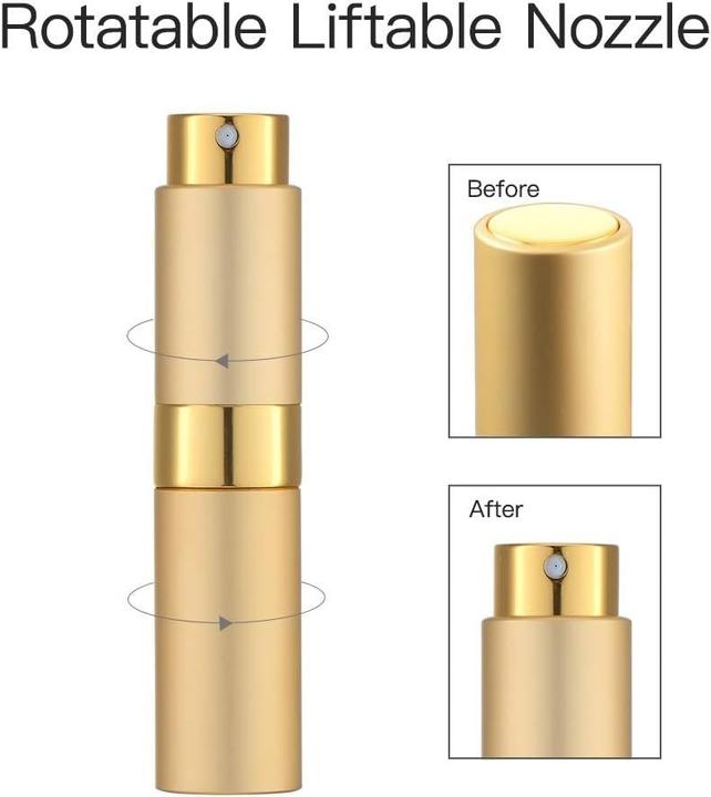 Immagine prodotto Swissdetector Atomizzatore di profumo ricaricabile - Alluminio 8 ml rotante con coperchio nascosto - Giallo (Prodotto per l'igiene)
