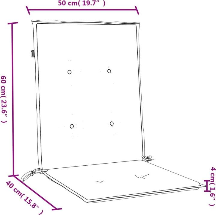 Produktbild VidaXL Niedriglehner-Auflagen 2 Stk. Stoff (100 x 50 x 4 cm)