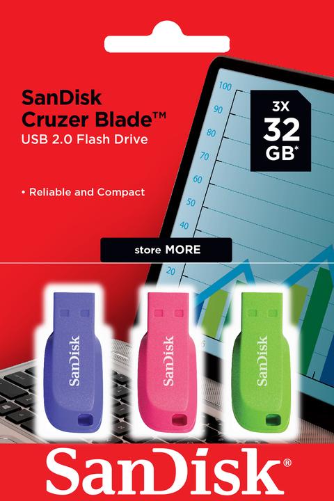 Image du produit SanDisk Cruzer Blade 3-Pack (32 Go, USB-A)
