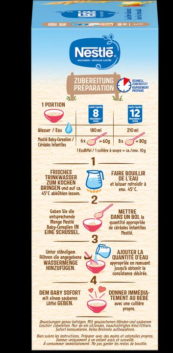 Valori nutrizionali e ingredienti Nestlé Latte Porridge Banana Fragola & Cereali Integrali 8 mesi Plv (450 g)
