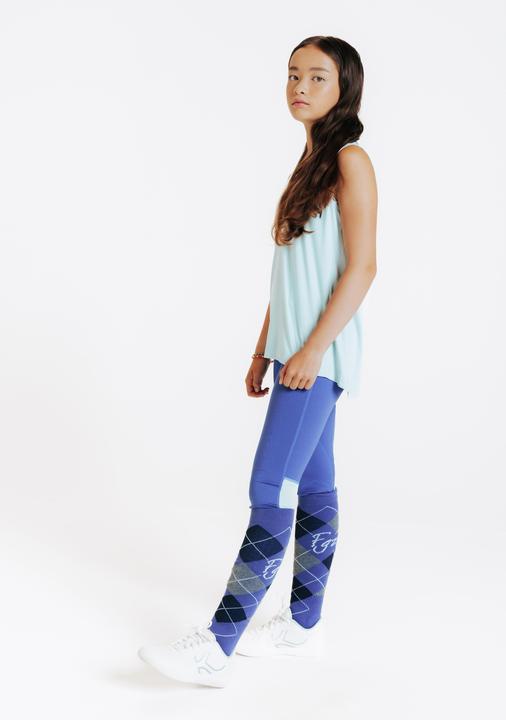 Image du produit Fouganza Legging équitation léger Enfant - 100 Bleu Comète / Vert Céladon (128)