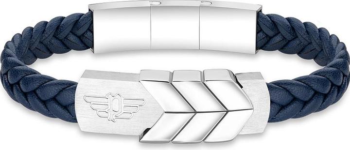 Police Valorious Armband (21 cm, Edelstahl, Leder)