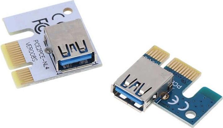 PowerGuard PCI-E Express riser card adapter with USB socket