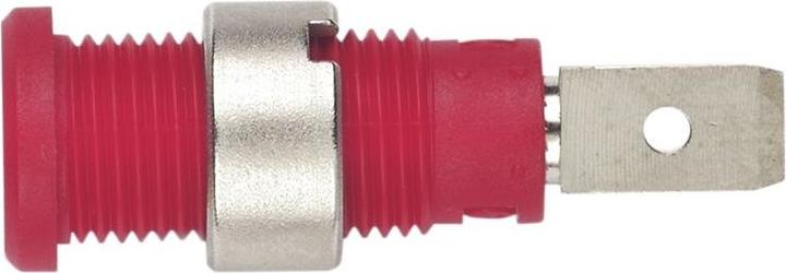 Produktbild Pomona Bananenbuchse Rot 2 mm Messing Nickel 600VAC 600VDC 10A Flachstecker 4,8 x 0,8 mm
