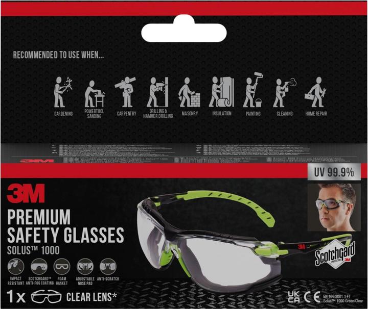 Actual product image 3M Solus safety goggles