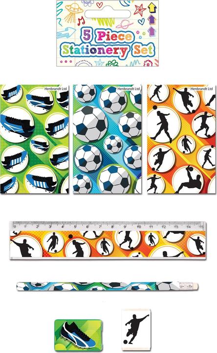 Image du produit Henbrandt Set d'articles de papeterie pour le football (lot de 5)