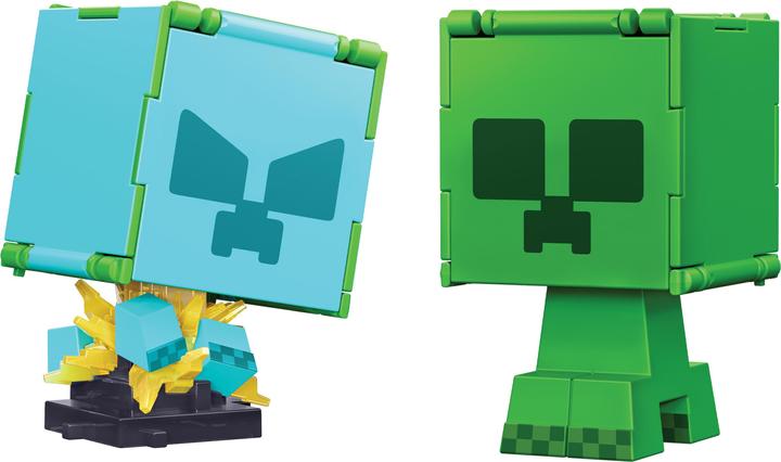 Actual product image Minecraft Flippin' Figure Creeper + Charged Creeper