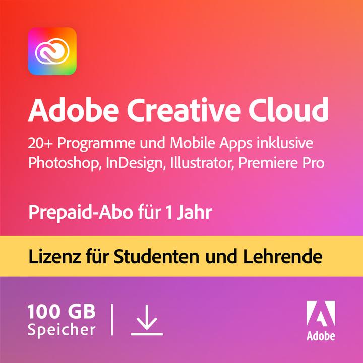 Actual product image Adobe Individual Education CC (1 User, 12 months)