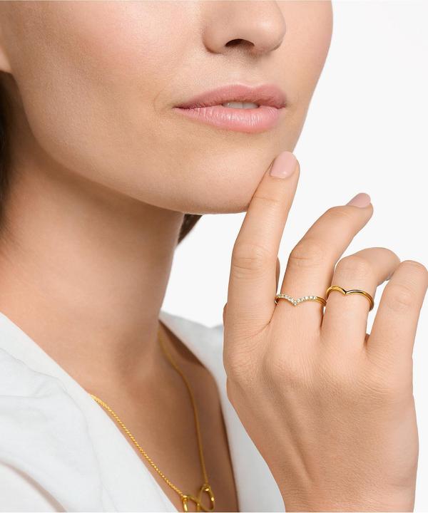 Produktbild Thomas Sabo Ring V Form mit Weissen Steinen Gold (54, 925 Silber)