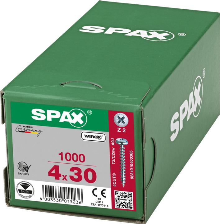 Actual product image Spax Chipboard screws PH PZ2 4.0x30 mm (1000 Screws per piece)