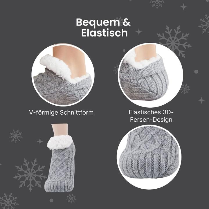 Produktbild Hermex Hausschuhe Gr. 35-38 Wintersocken Kuschelsocken Fuzzy-Socken Pantoffeln (35, 36, 37, 38)