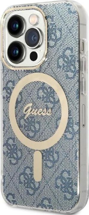 Produktbild Guess Zestaw GUBPP14XH4EACSB Case+ Charger iPhone 14 Pro Max 6,7" niebieski/blue hard case 4G Print (Apple iPhone 14 Pro Max)
