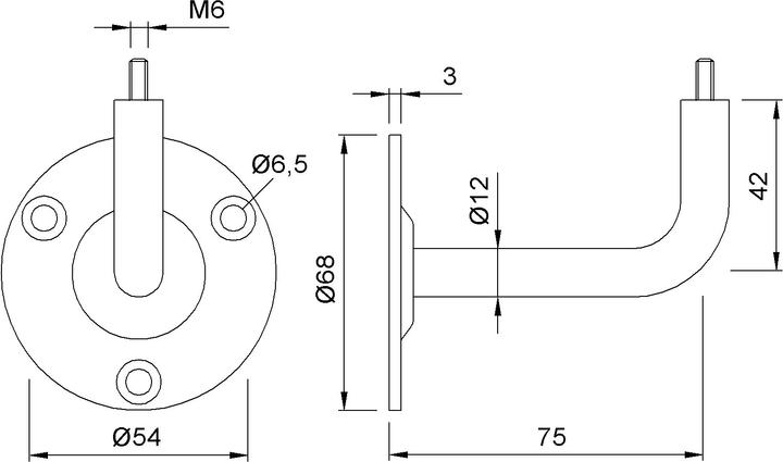 Produktbild Kws Handlaufstützen 4601 / 4602 / 4603 (Stahl)