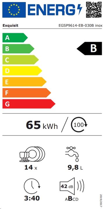 Energie-Label Exquisit EXQ EGSP9614-EB-030B Geschirrs