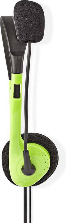 Actual product image Nedis PC Headset | On Ear | Stereo | 2x 3.5 mm | Foldable Microphone | 2.00 m | Green (Cable)