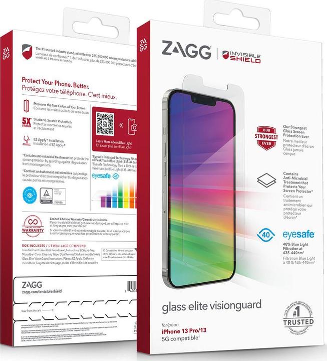 Actual product image InvisibleShield Elite VisionGuard+ (1 Piece, Apple iPhone 13 Pro)