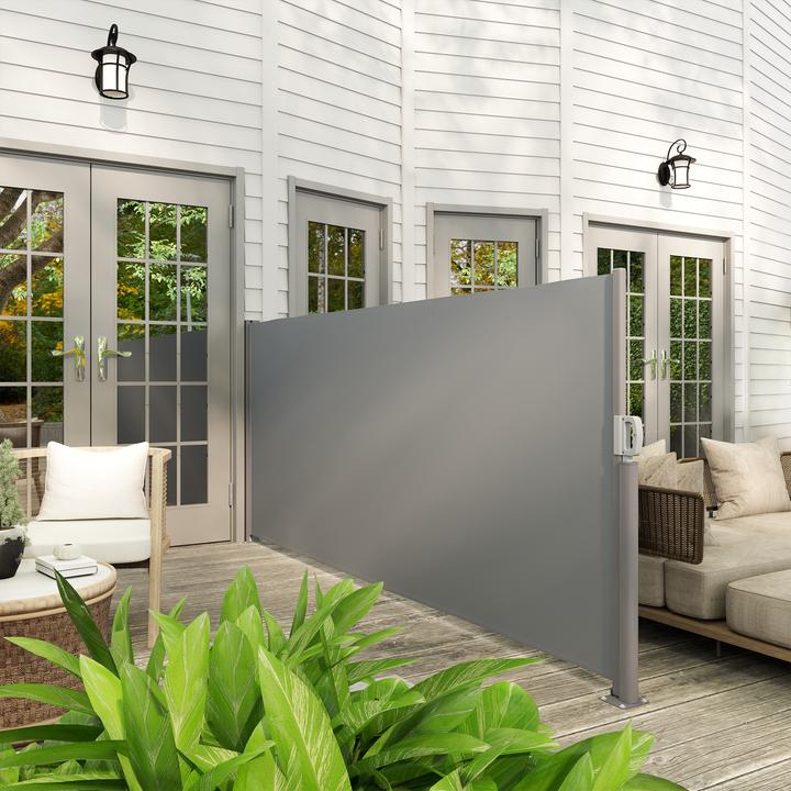 Produktbild Outsunny Seitenmarkise Aluminium, Polyester Dunkelgrau (0.10 m)