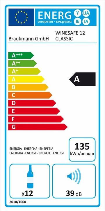 Label énergétique Caso WineSafe 12