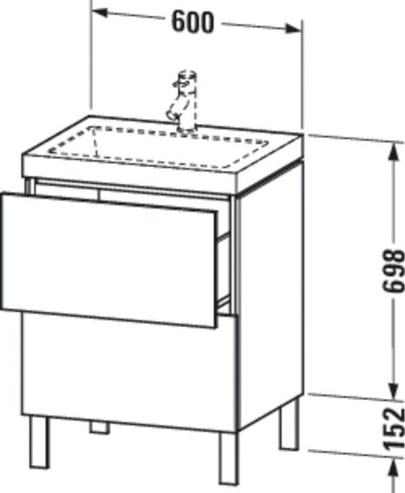 Produktbild Duravit Waschtischunterbau L-CUBE m WT Vero Air 698x600x480mm 1 HL Amer. N