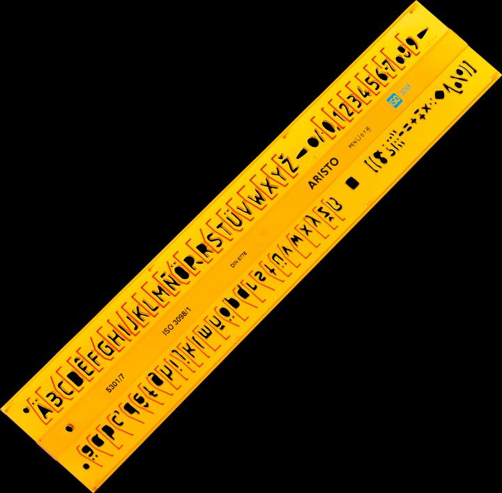 Actual product image Aristo Straight font template (0.70 cm)
