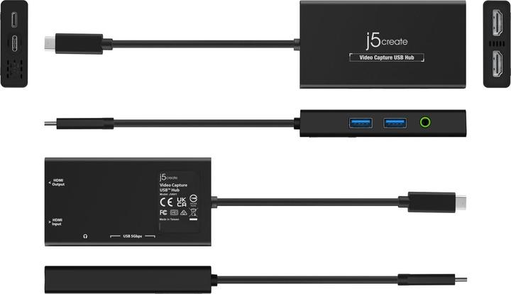 Actual product image j5Create JVA01-N Video Capture (USB-C, 6 Ports)