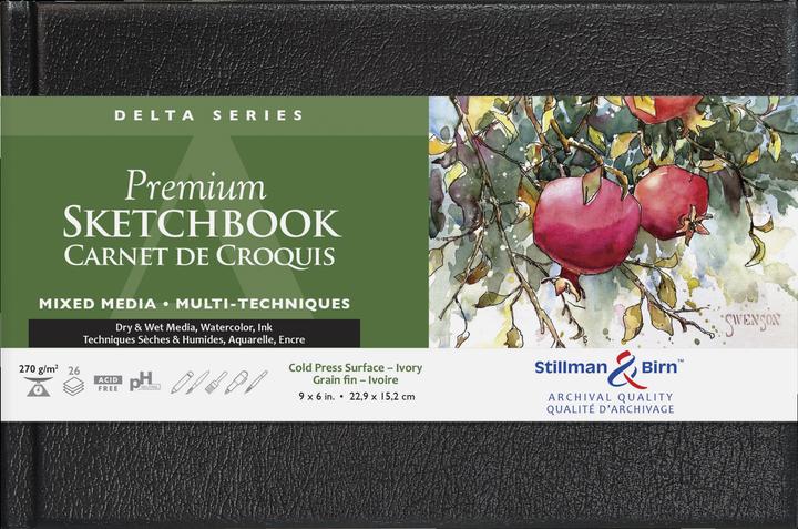 Produktbild Clairefontaine Delta Series, Skizzenbuch mit festem Einband, 26 Blatt 22,9x15,2cm 270g -