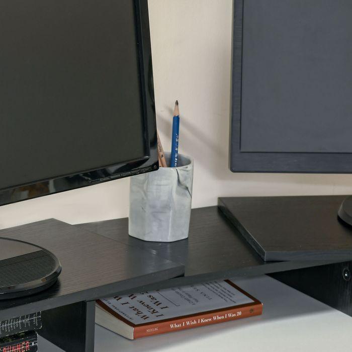Produktbild Swisshandel24 Monitorständer Länge Winkel verstellbar doppelter Bildschirmständer Holzregal Monitorhalter für Bild