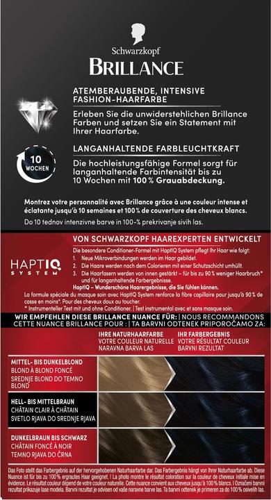 Image du produit Schwarzkopf Brillance Crème colorante intense 891 Noir bleuté (Noir, Bleu-noir)