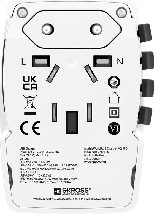 Produktbild Skross World USB Charger AC65PD