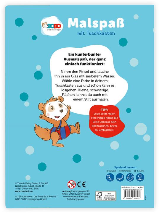 Produktbild Bobo Siebenschläfer Malspass mit Tuschkasten