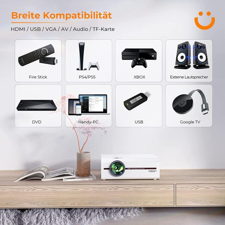 Image du produit Yaber Mini projecteur V5 (Full HD, 7000 lm)
