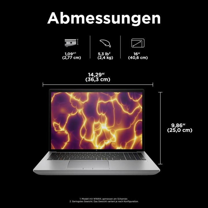Actual product image HP ZBook Fury 16 G11 Intel Core i9-14900HX 40.64cm 16inch WUXGA 32GB 1TB/SSD NVIDIA RTX 3500 12GB W1 (16", Intel Core i9-14900HX, 32 GB, 1000 GB, DE)