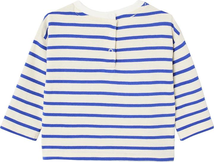Produktbild Vertbaudet Bio-Kollektion: Gestreiftes Baby Shirt mit Druckknöpfen hinten (62)