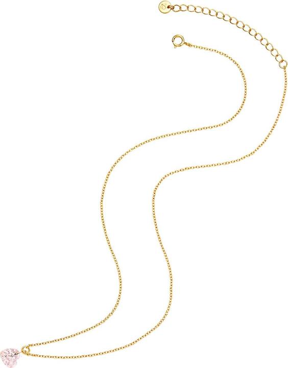 Immagine prodotto Glanzstücke München Cuore da donna in argento 925, quarzo rosa e oro giallo 40,0 cm di lunghezza base + 5,0 cm di (Argento, 40 - 45 cm)