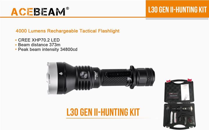 Produktbild AceBeam L30 II LED Taschenlampe Jagdset (16.20 cm, 4000 lm)