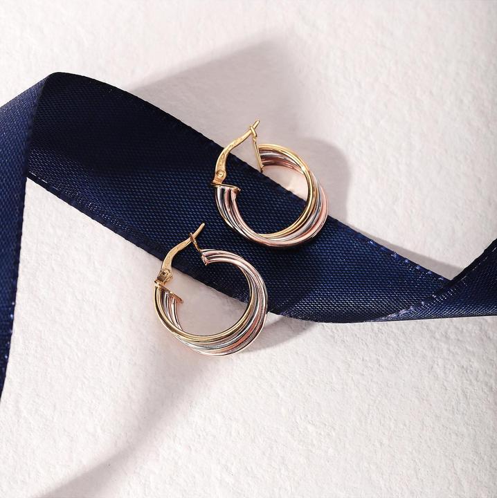 Actual product image Favs Creolen (375 white gold, 375 rose gold, 375 yellow gold)
