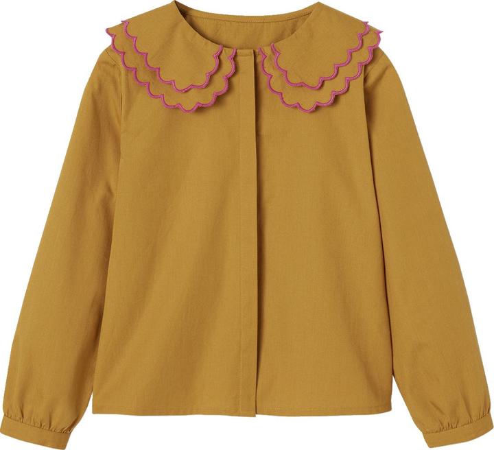 Produktbild Vertbaudet Mädchen Bluse mit besticktem Oversized-Kragen (146)