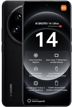 Produktbild Xiaomi 14 Ultra (512 GB, Black, 6.73", Dual SIM, 50 Mpx, 5G)
