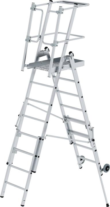 Produktbild Günzburger Plattformleiter FlexxStep 6 Sprossen mit Teleskopaufsatz 2 Sprossen (Plattformleiter, 48 cm)
