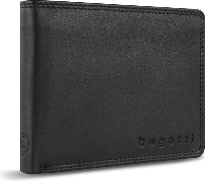 Actual product image Bugatti Simbiosi billfold with flap, noir