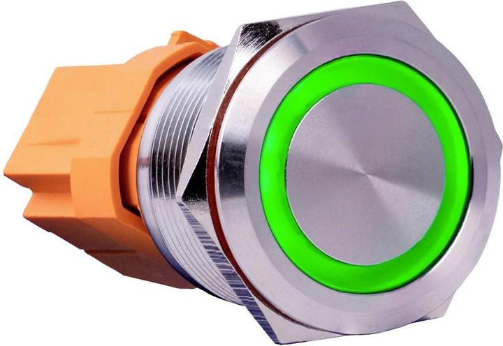 Actual product image Joy-it Button22C-01 Switch 250 V latching Green (Ø x L) 24.80 mm x 34.50 mm IP