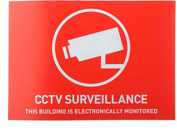Abus CCTV Sticker Engels, CCTV Surveillance Dit gebouw wordt elektronisch bewaakt, CCTV, 105 m