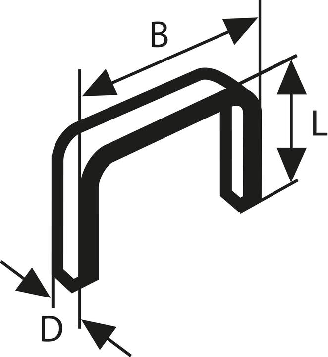 Image du produit Bosch Professional Zubehör Agrafe à fil fin type 53, 11,4 x 0,74 x 8 mm, pack de 1000