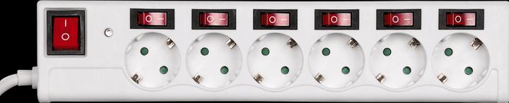 Actual product image Hama socket strip (6 x, CEE 7/3, 1.40 m)