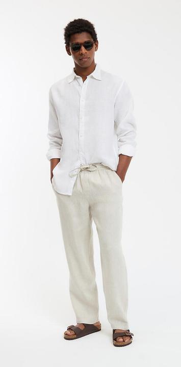 Image du produit La Redoute Collections Chemise droite en lin Signature à manches longues (L)
